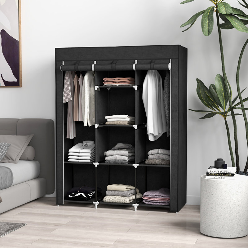 Chittening 125cm Closet System (Can Be Cut To Fit), Black