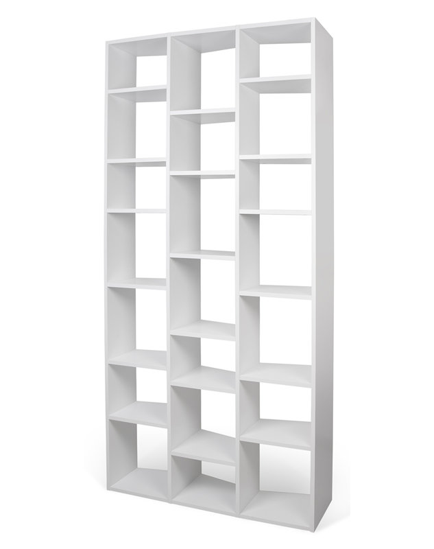 Napolitano Geometric Bookcase, Pure White