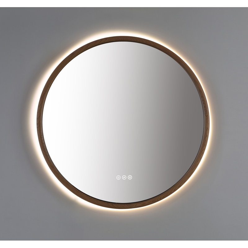 Zen LED Mirror, 29.52" x 29.52", Round, Whitewash