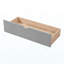 Lit de jour double en bois avec deux tiroirs, gris