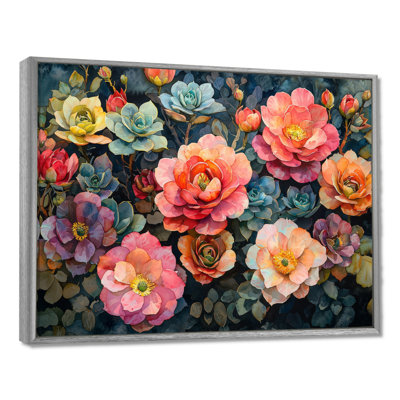 Printemps symphonique du jardin d'Echeveria Elegans Succul - Succulent grand art mural