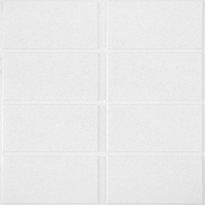 Sahara Scored Angled Tegular 15/16 2 ft. x 4 ft. Drop-In Mineral Fiber Acoustic Ceiling Tile in White, Set of 8