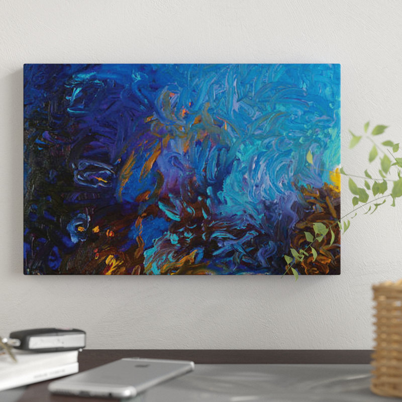 « bm 019 » par iris scott abstracts, impression sur toile, H 16 po x l 24 po x P 1 po, Papier d'art encadré noir, Blanc