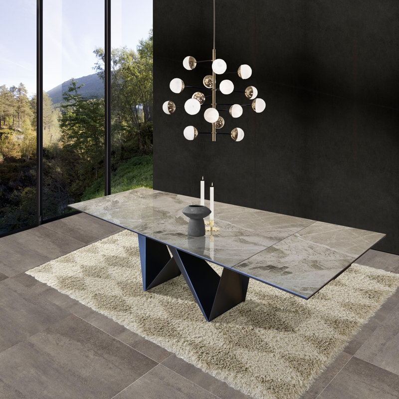 Beyla Extendable Metal Base Dining Table