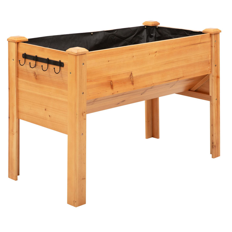 Jardin surélevé en bois 4 pi x 2 pi Germana, Naturel