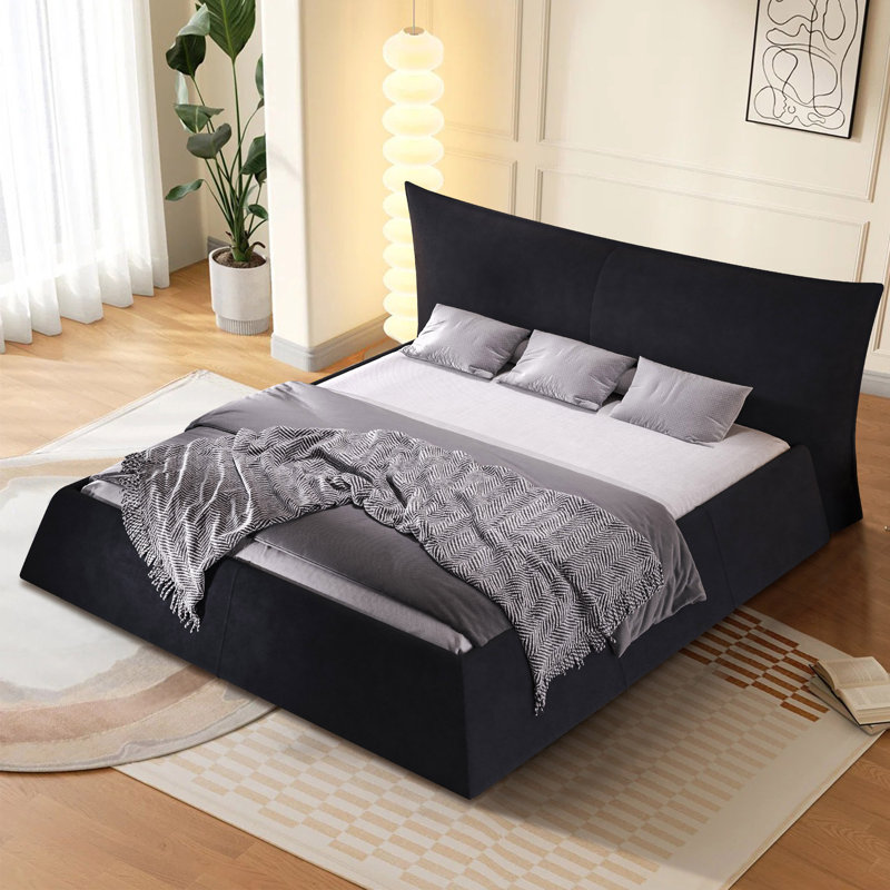 Eriksay King Upholstered Platform Bed, Black, King
