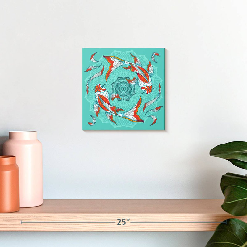 Crowle Mandala Koi Duo, H 10 po x l 10 po