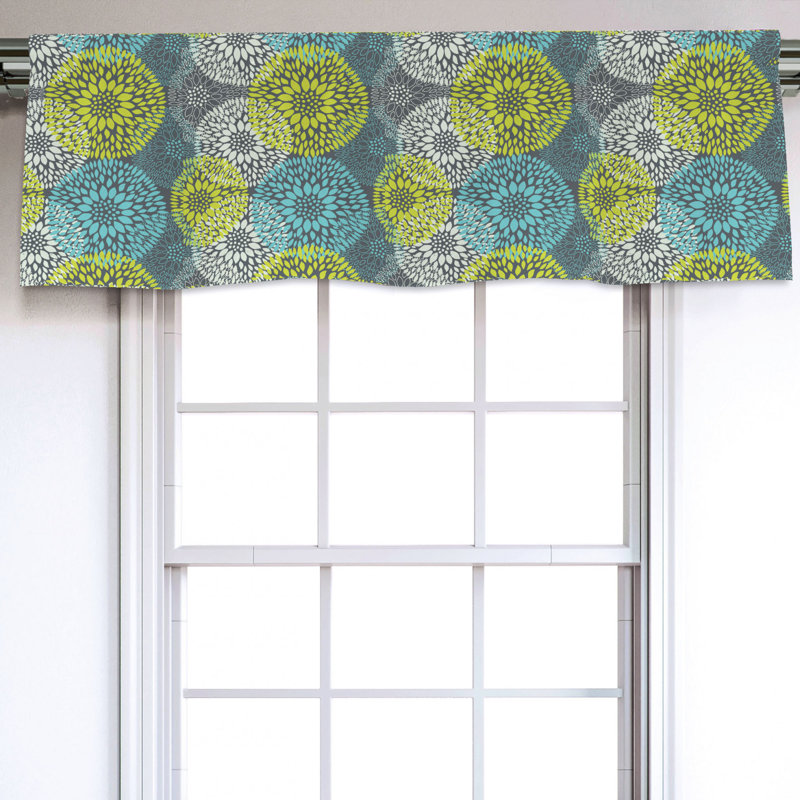 Sateen Floral Ruffled Window Valance