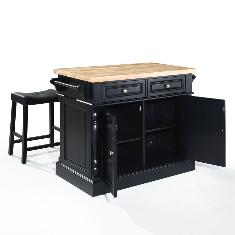 Ensemble d'îlot de cuisine 47,75 po Diamondback, Noir
