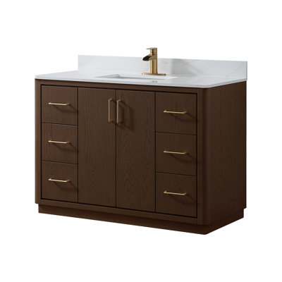 Ensemble de meuble-lavabo simple 48 po avec comptoir en quartz