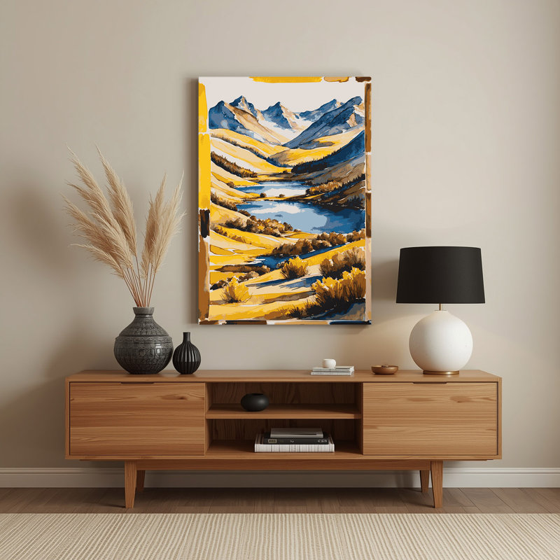 Aquarelle, paysage 43, art mural en métal brun, H 14 po x l 11 po