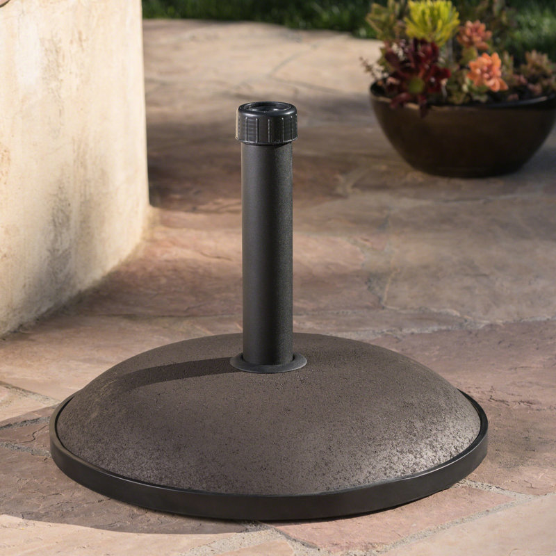 Socle de parasol en béton de 30 kg, offrant un support stable pour un parasol de 3 m, brun uni.
