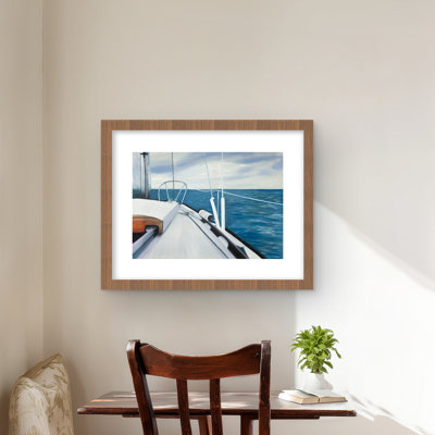 «Sail on the water» - décor de bord de mer mat encadré