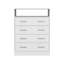 Commode 4 tiroirs Pérou, plateau supérieur, 1 tablette ouverte - blanc
