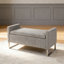 Repose-pieds rembourré moderne avec grand rangement, base en métal pour la chambre à coucher et le salon, banc d'entrée multifonctionnel