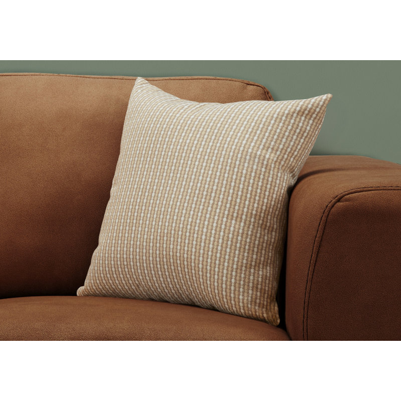 Coussins, carré 18 X 18, insert inclus, accent, canapé, canapé, chambre à coucher, polyester, Taupe clair / foncé