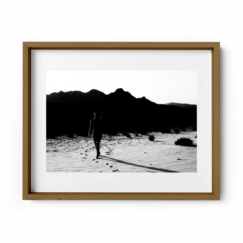 Morricone Print by Joseph Regan, 26" H x 36" W x 0.75" D, Walnut