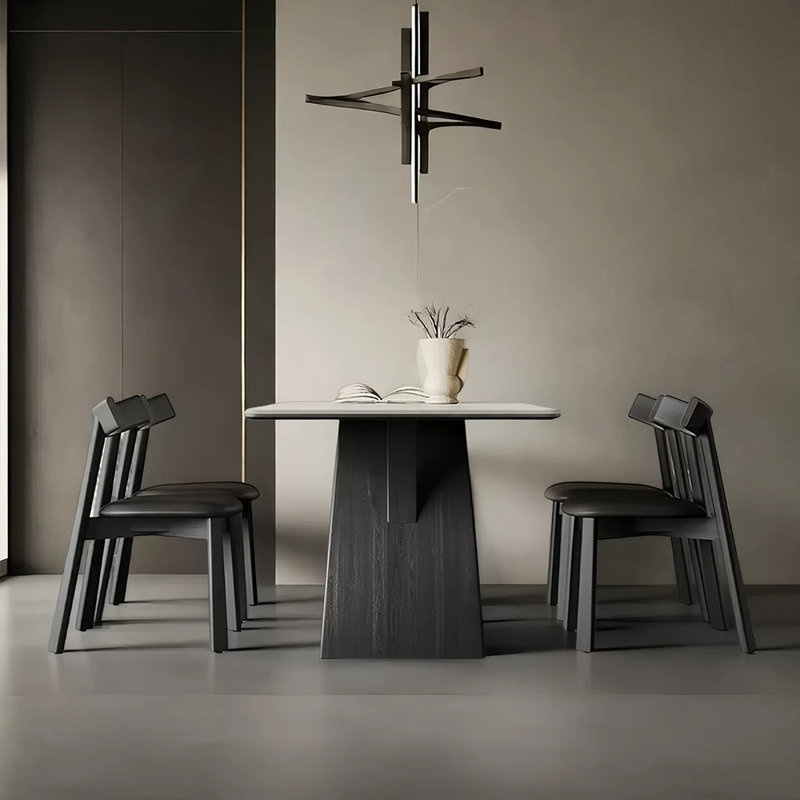 Ensemble de table et chaises de salle à manger rétro minimaliste, H 29,52 po x L 55,11 po x l 31,49 po