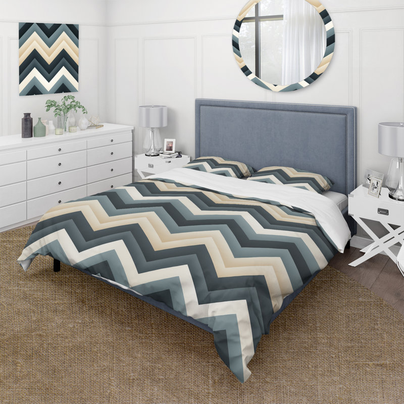 Ensemble de housse de couette en microfibre gris / beige, Housse de couette pour très grand lit et 2 très
