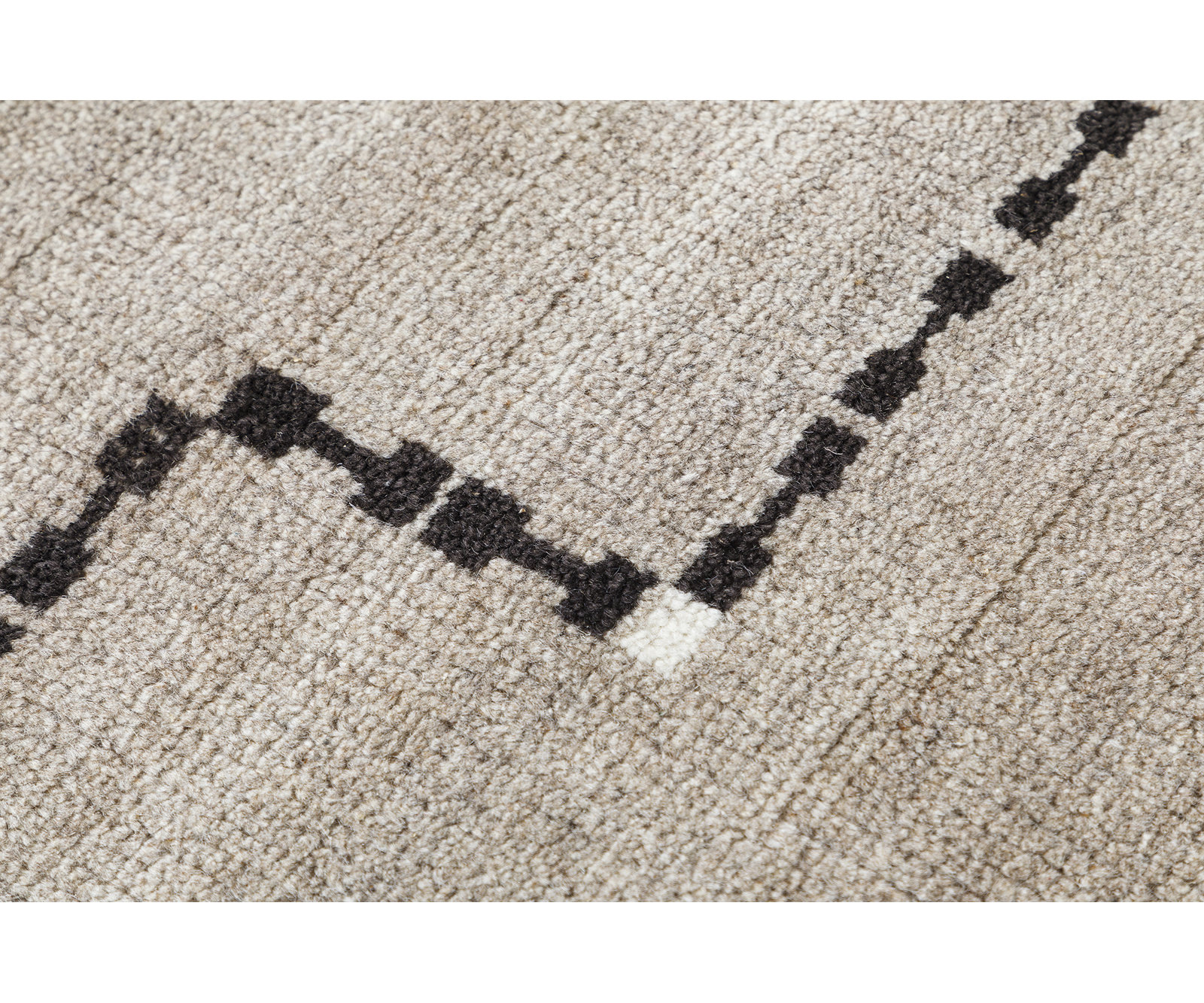 Natural Black Hand-Knotted Rug, Rectangle 8'10" x 11'11"
