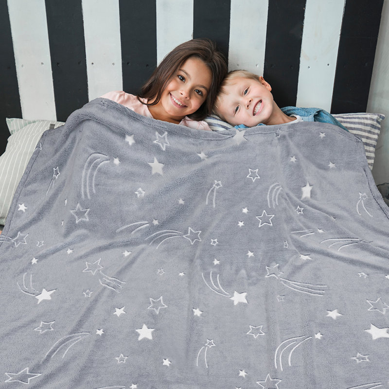 Glow in the Dark Shooting Star Fleece Blanket for Kids