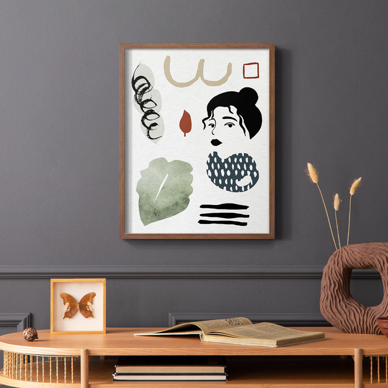 Collection encadrée Mindfulness IV, impression sur bois massif, Brun, H 10 po x l 8 po