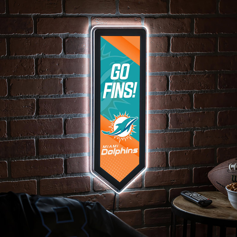 Plaque murale lumineuse NFL, Miami Dolphins