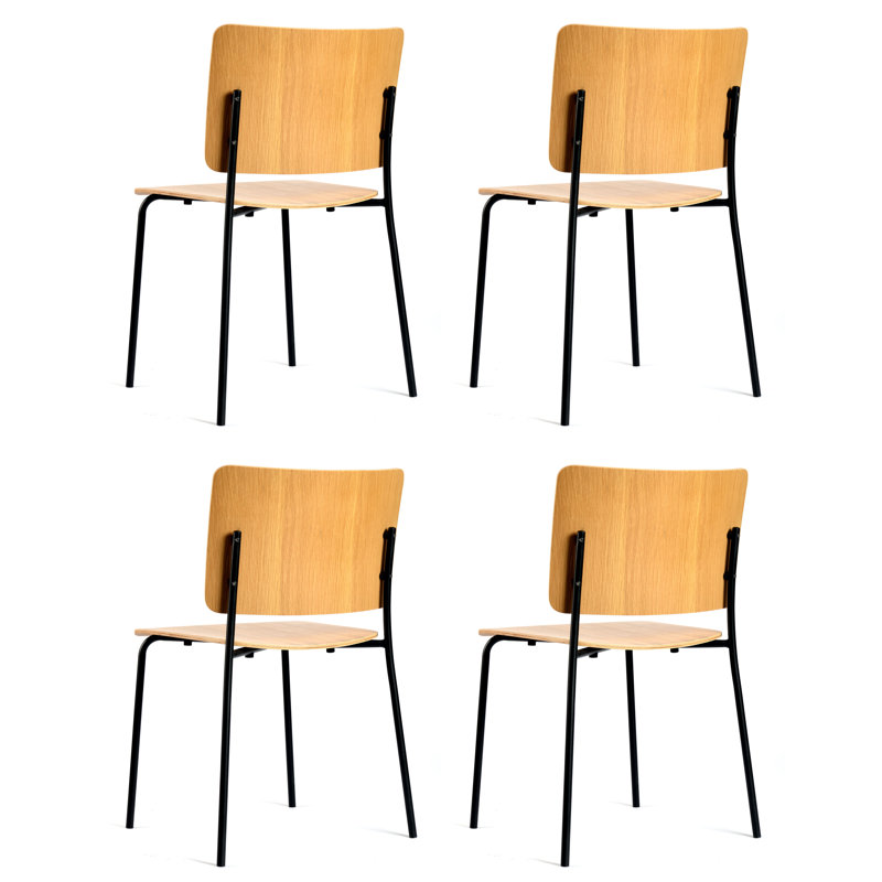 Mia empilable (ensemble de 4), Chêne naturel
