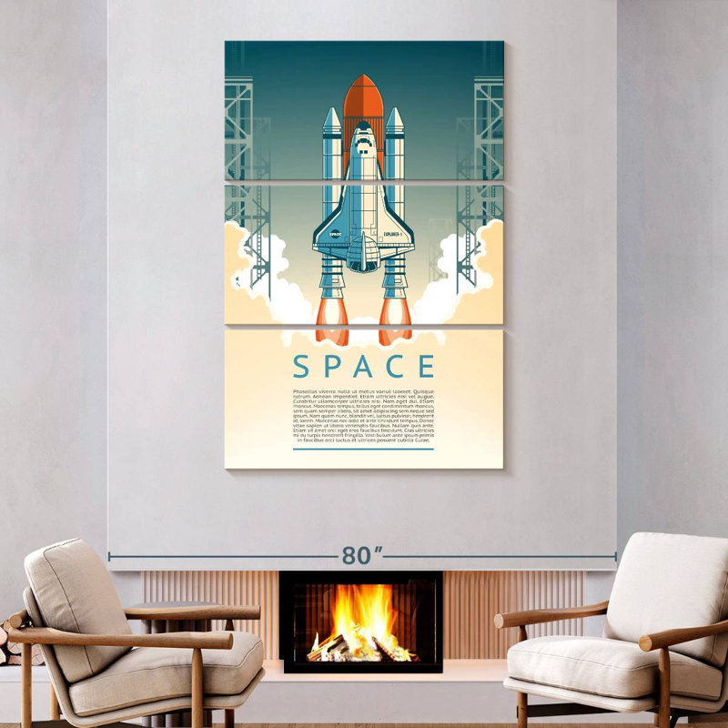 Oberle Space Shuttle Launch Day, 74" H x 48" W