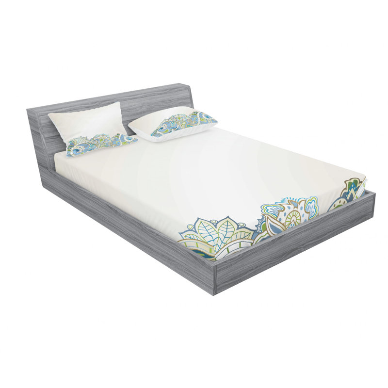 Ensemble de draps à motif floral, Ensemble de draps pour lit double avec un drap-hou