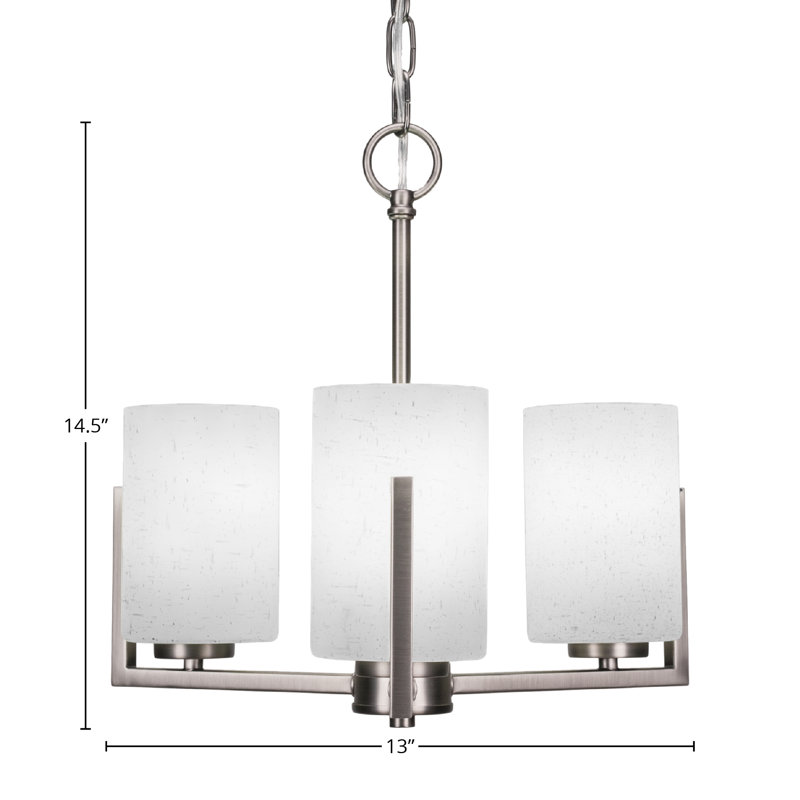 Lustre 3 lumières Atlas, Graphite, Mousseline blanche