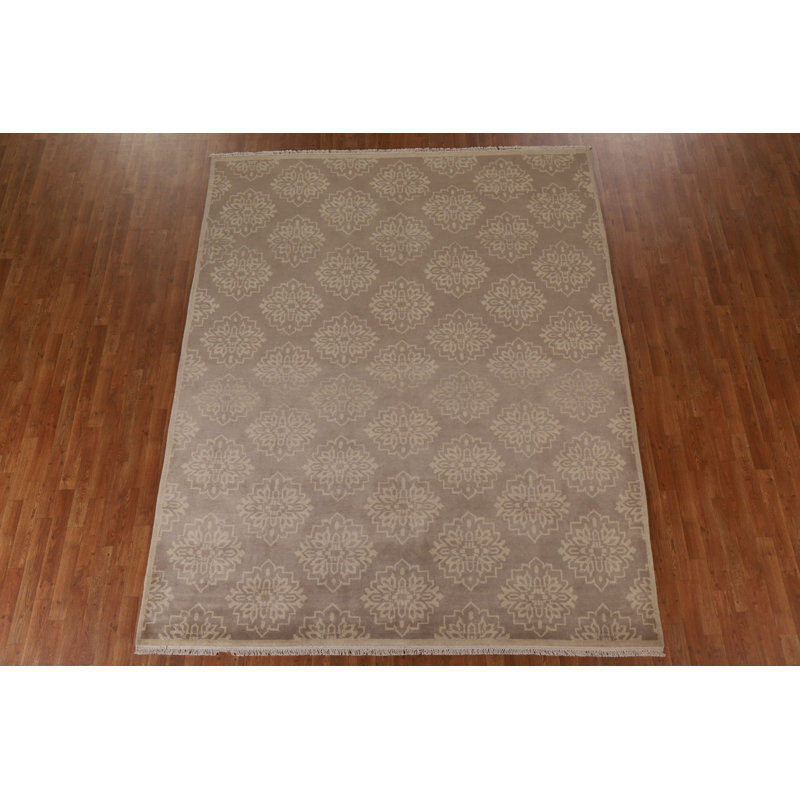 All-Over Brown Gabbeh Indian Area Rug 8x10
