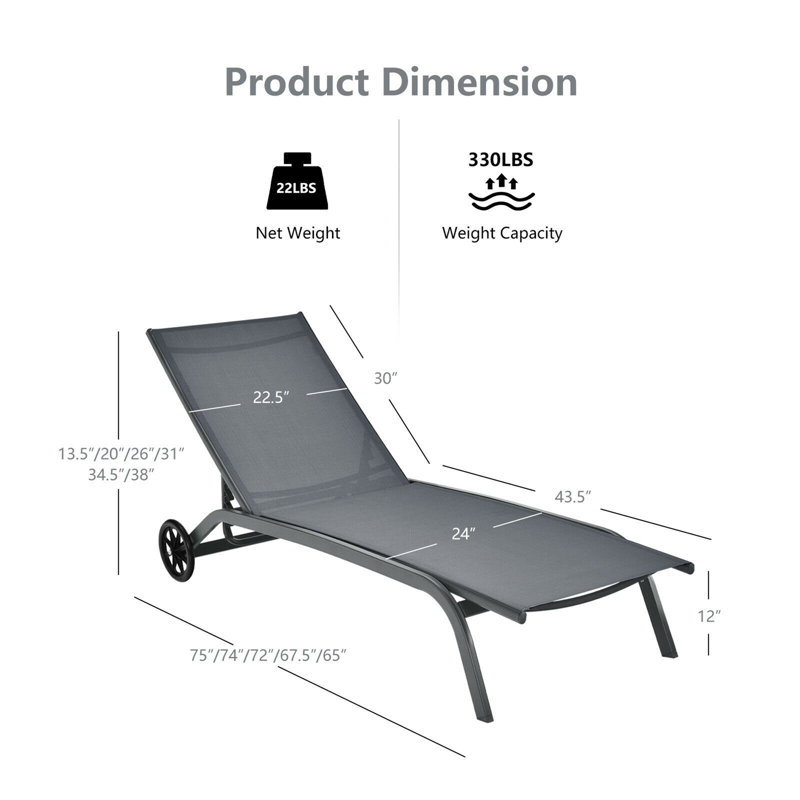 Jerrard Outdoor Metal Chaise Lounge