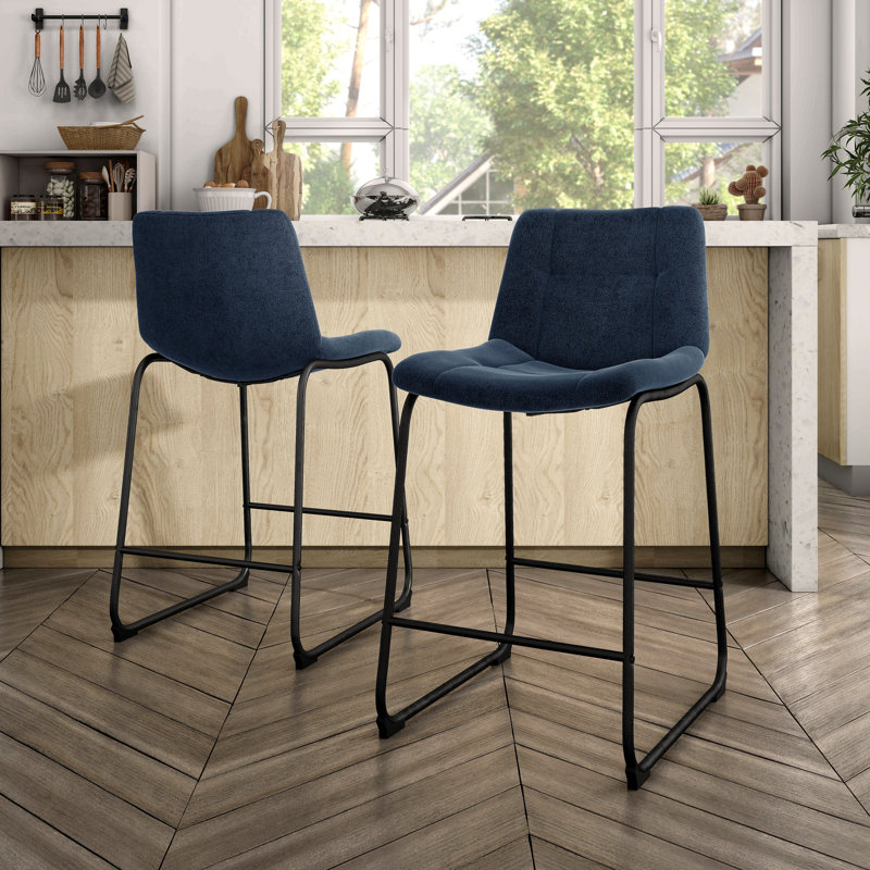 Bexhill Chenille Counter Height Chair, Blue