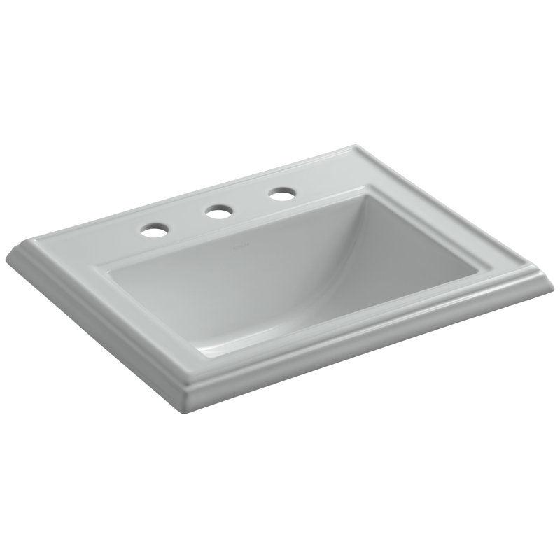 Memoirs® Rectangular Drop-In Bathroom Sink with Overflow, Ice Grey, 8'' Centers