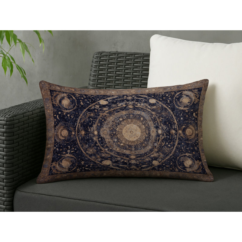 Coussin décoratif intérieur / extérieur gris Modern Modern, Beige / gris oriental, Rectangle H 20 po x l 14 po