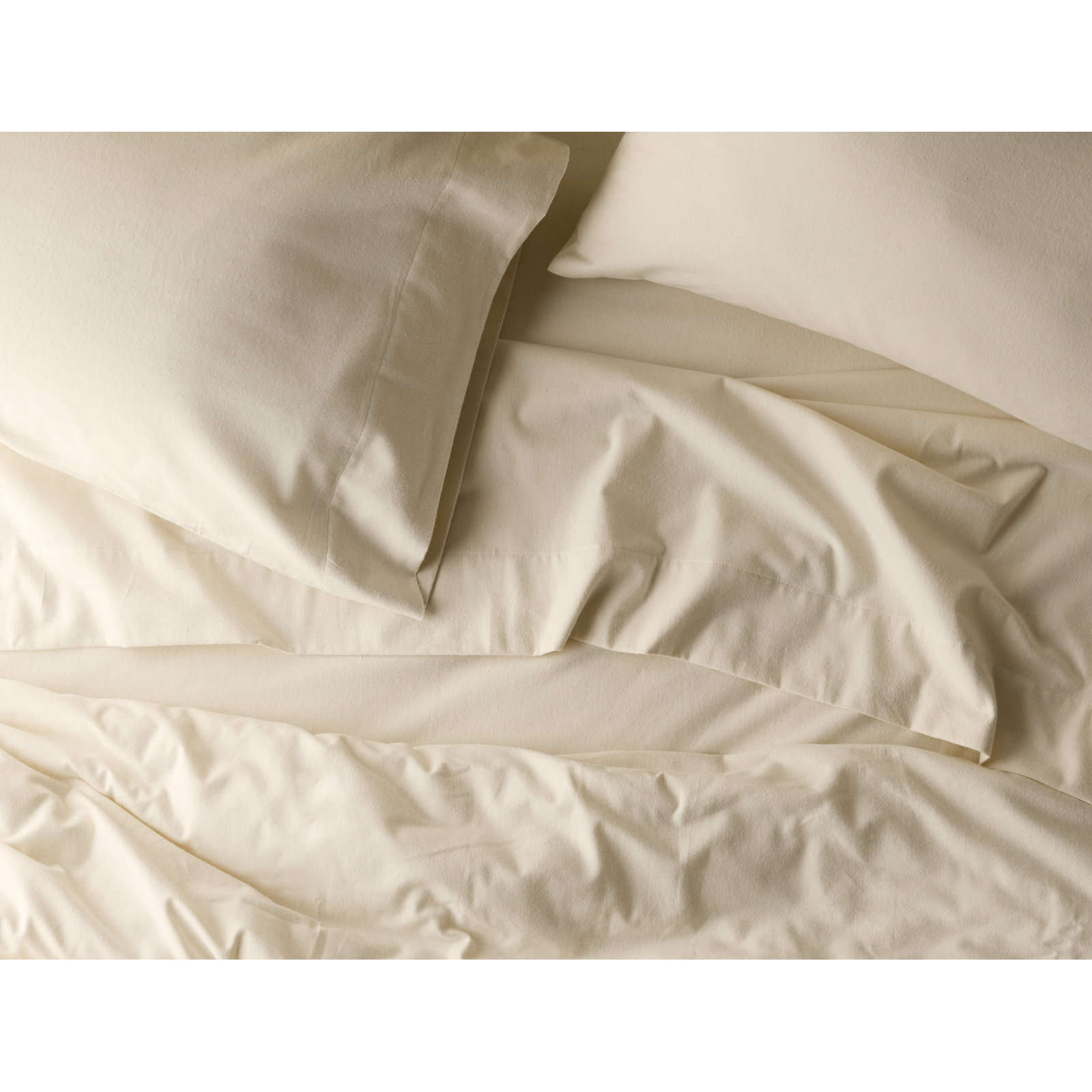 Cloud 100% Cotton Flannel Sheet Set, King Sheet Set with 2 Pillowcases, Natural