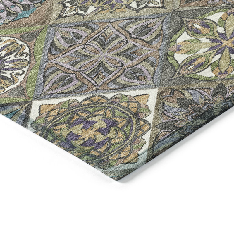 Machine Washable Indoor/Outdoor Layton ACN2256 Panels Rug, Rectangle 9' x 12'
