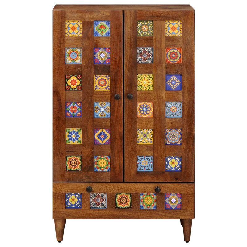 Solid Wood Rectangle Accent Cabinet