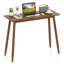 Bureau d'ordinateur avec pieds en bois d'hévéa, plateau de table spacieux pour bureau à domicile et bureau en noyer
