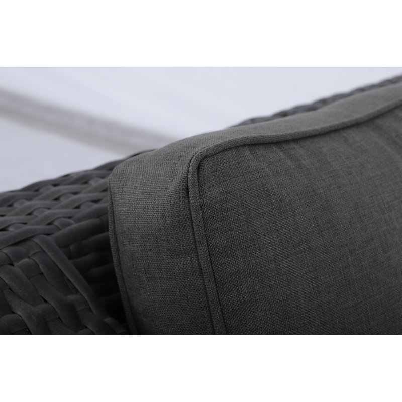 Fauteuil club avec coussin Donley, Gris foncé