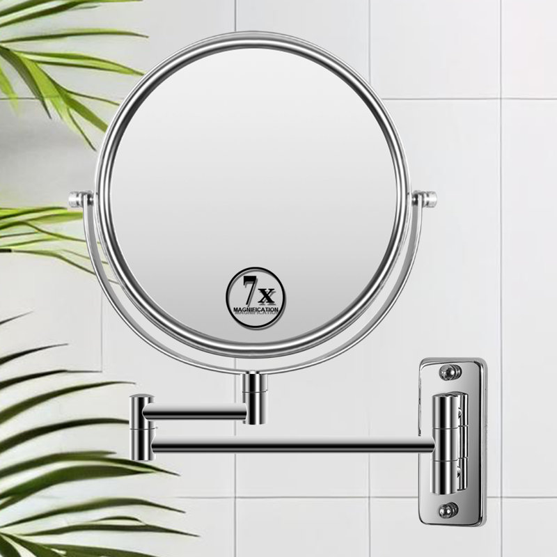 Miroir de maquillage mural 8 po avec miroir grossissant × 7