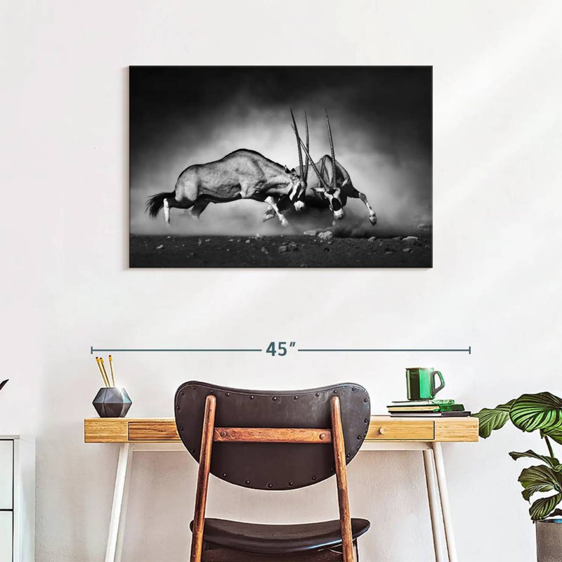 Brampt Fighting Oryx, 24" H x 36" W