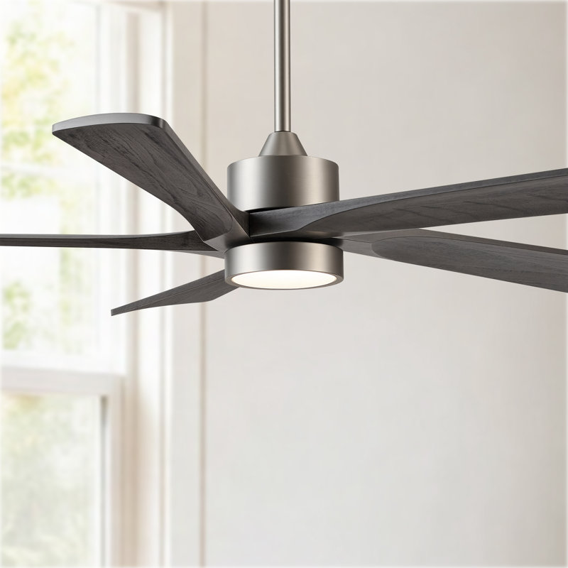 Ventilateur de plafond 60 po à intensité variable moderne avec lumières DEL et télécommande, 60 po de largeur