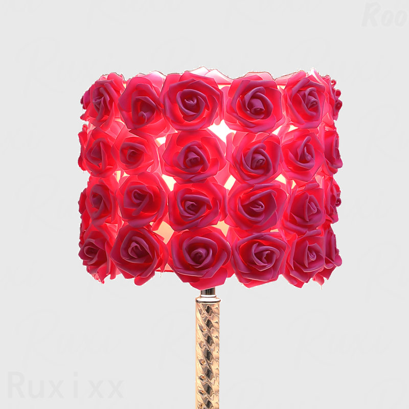 Lampe de table - 18,25 po en acrylique et métal, Rose, Argent