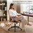 Breathable Leather Task Chair With Padded Arms for home office-397988539