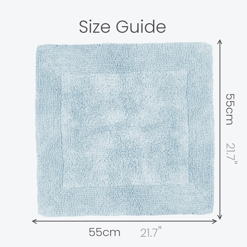 Nagelly Reversible Square Bath Mat, Baby Blue