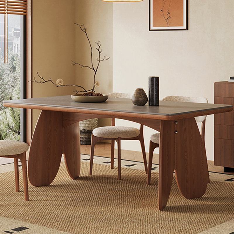 Small rectangular simple modern meal table set, 29.52"H x 55.11"L x 31.49"W
