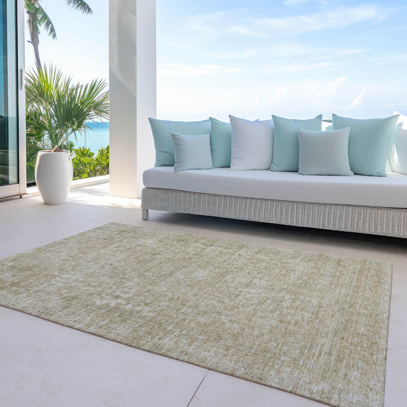 Tapis intérieur / extérieur brun clair Felissae, 9 pi x 12 pi