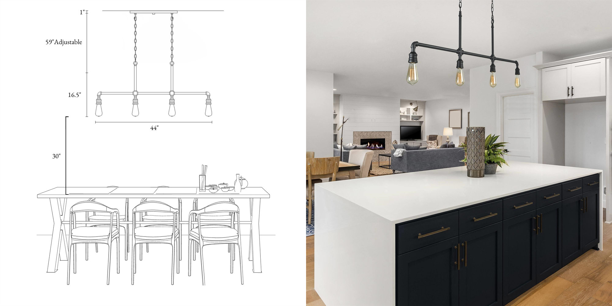 Steelside™ Reece 4 Light Kitchen Island Pendant & Reviews Wayfair Canada